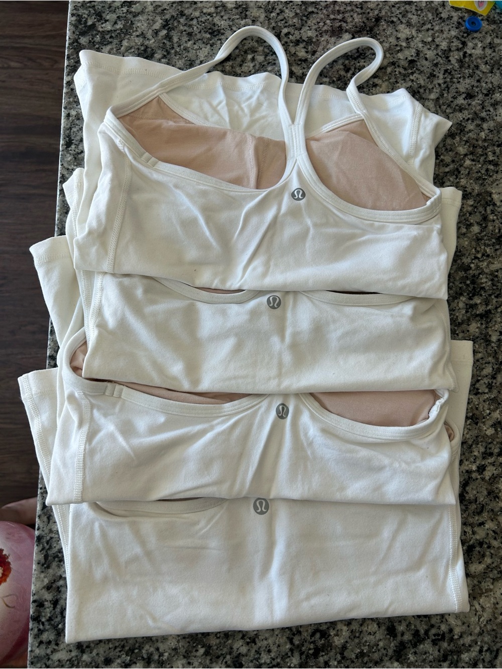 lululemon athletica White Strappy Camisole with Built-In Shelf